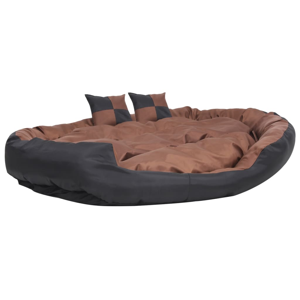 vidaXL Reversible & Washable Dog Cushion Grey and Black 65x50x20 cm vidaXL