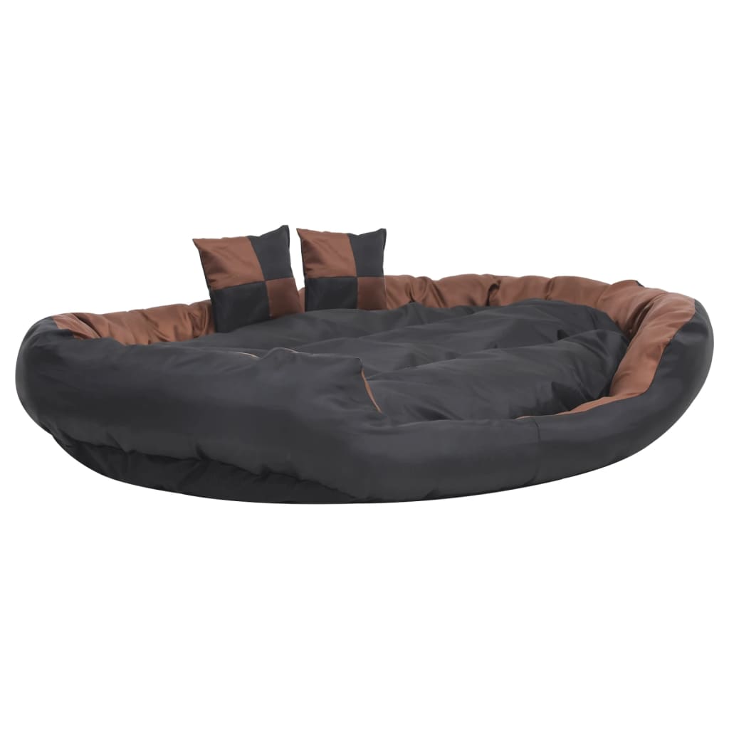 vidaXL Reversible & Washable Dog Cushion Grey and Black 65x50x20 cm vidaXL