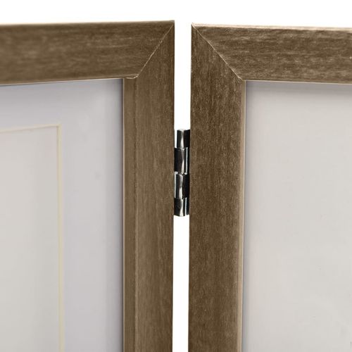vidaXL Trifold Photo Frame Collage Light Brown 22x15 cm+2x vidaXL