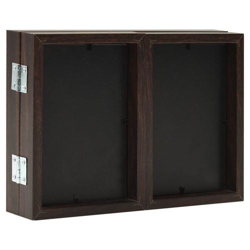 vidaXL Trifold Photo Frame Collage Light Brown 22x15 cm+2x vidaXL