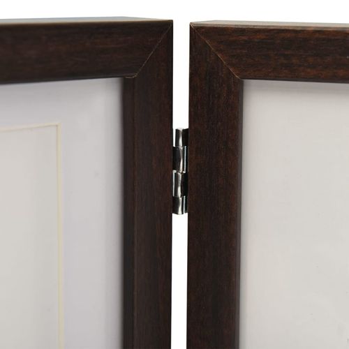 vidaXL Trifold Photo Frame Collage Light Brown 22x15 cm+2x vidaXL