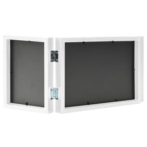 vidaXL Trifold Photo Frame Collage Light Brown 22x15 cm+2x vidaXL