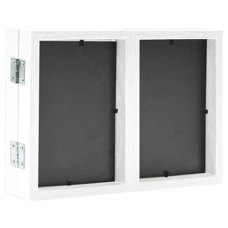 vidaXL White Wooden Trifold Photo Frame for Home Decor vidaXL