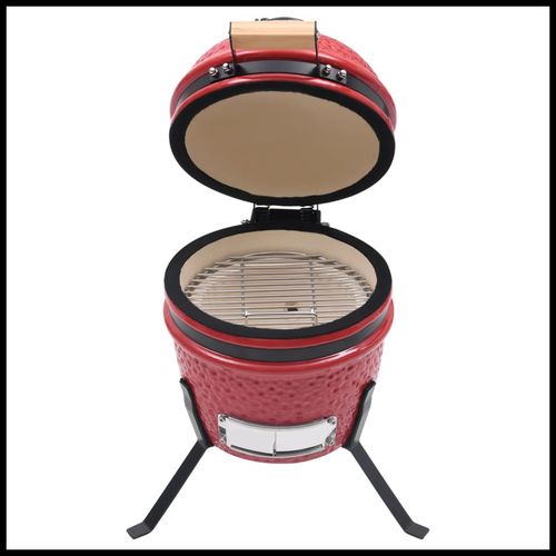 vidaXL 2-in-1 Kamado Barbecue Grill Smoker Ceramic 56 cm Black vidaXL