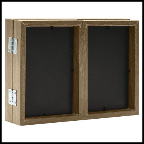 vidaXL Trifold Photo Frame Collage Light Brown 22x15 cm+2x vidaXL