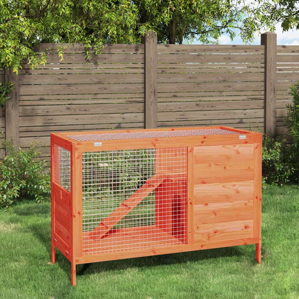 vidaXL Rabbit Hutch Brown 103x44x69.5 cm Solid Wood Pine brown vidaXL