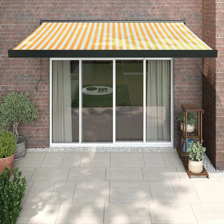 vidaXL Manual Retractable Awning Burgundy 300x250 cm yellow and black 300 x 250 cm vidaXL