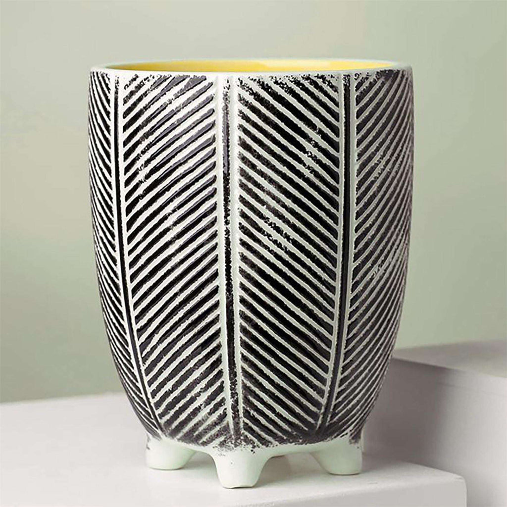 Artificial Plants Ceramic Planters Displays Home Decor Leaf Design Black Leaf