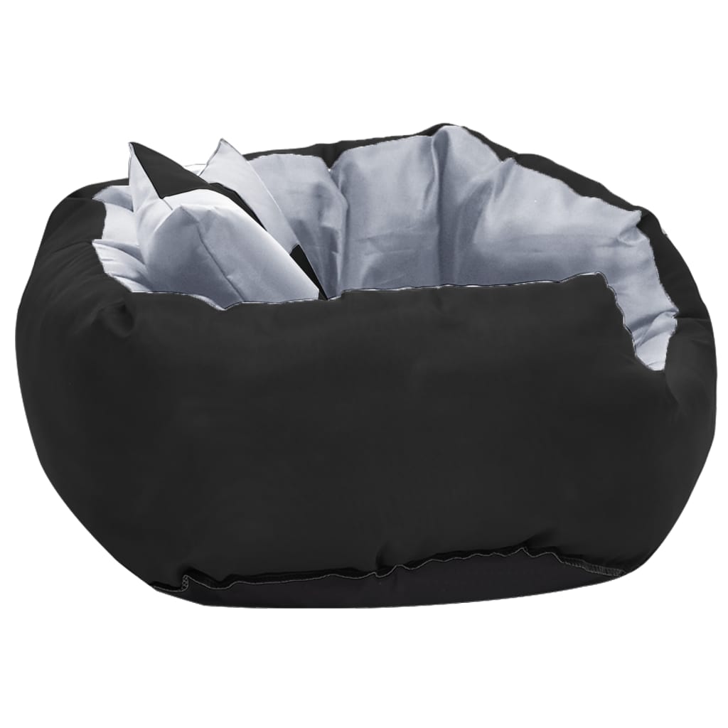 vidaXL Reversible & Washable Dog Cushion Grey and Black 65x50x20 cm vidaXL