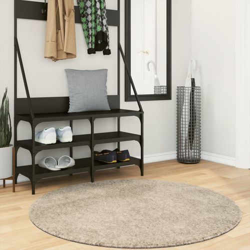 vidaXL Rug ISTAN High Pile Shiny Look Anthracite 80x150 cm beige Ø 120 cm vidaXL