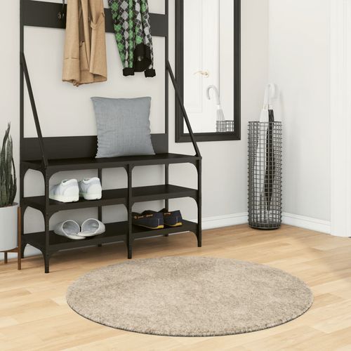 vidaXL Rug ISTAN High Pile Shiny Look Anthracite 80x150 cm beige Ø 100 cm vidaXL