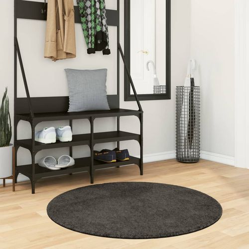 vidaXL Rug ISTAN High Pile Shiny Look Anthracite 80x150 cm anthracite Ø 100 cm vidaXL
