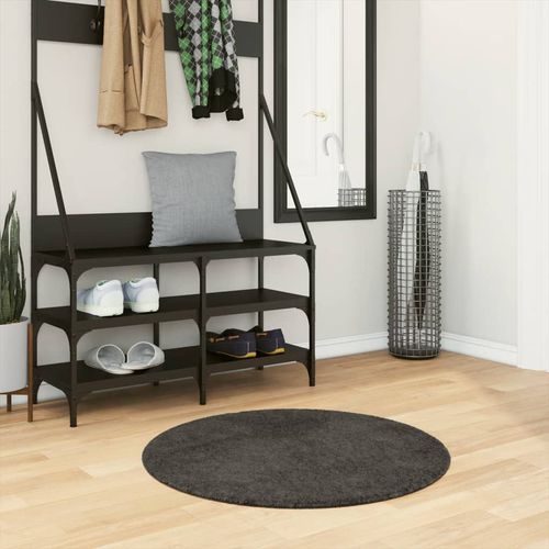 vidaXL Rug ISTAN High Pile Shiny Look Anthracite 80x150 cm anthracite Ø 80 cm vidaXL