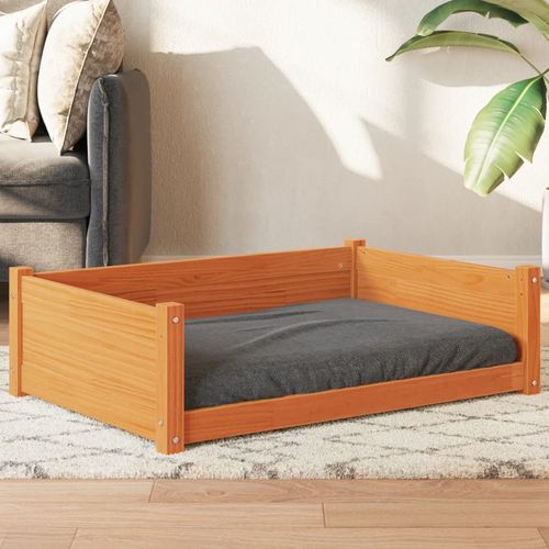vidaXL Dog Bed Wax Brown 95.5x65.5x28 cm Solid Wood Pine wax brown 95.5 x 65.5 x 28 cm vidaXL
