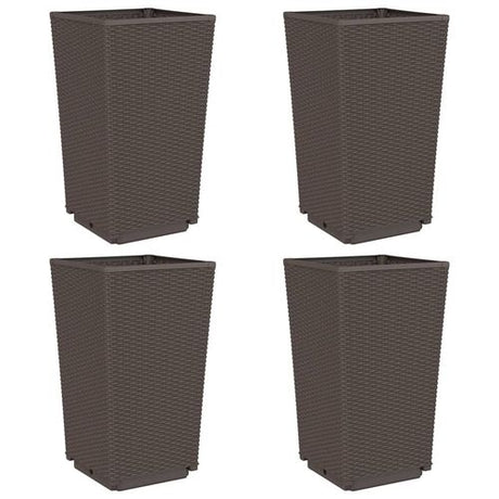 vidaXL Tall Rattan Effect Garden Planters - Weatherproof vidaXL