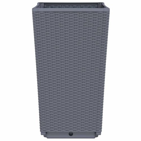 vidaXL Tall Rattan Effect Garden Planters - Weatherproof vidaXL