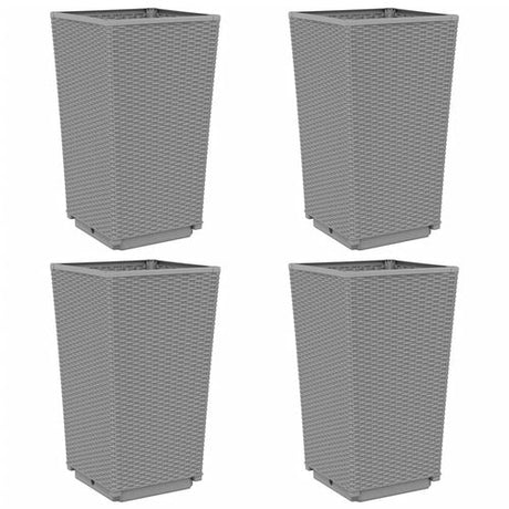 vidaXL Tall Rattan Effect Garden Planters - Weatherproof vidaXL