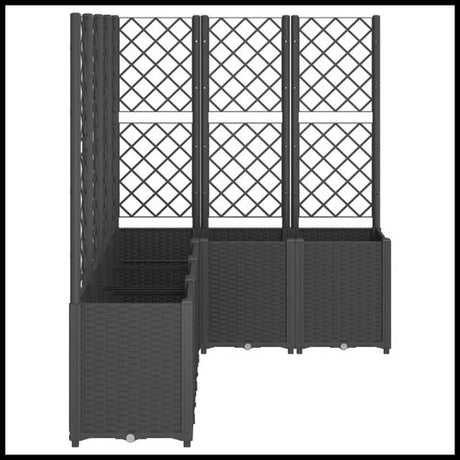 vidaXL Garden Planter with Trellis Grey 160x40x140 cm PP vidaXL