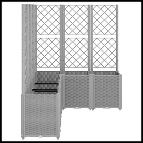 vidaXL Garden Planter with Trellis Grey 160x40x140 cm PP vidaXL