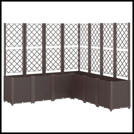 vidaXL Garden Planter with Trellis Grey 160x40x140 cm PP vidaXL