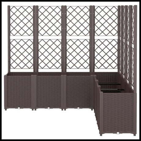 vidaXL Garden Planter with Trellis Grey 160x40x140 cm PP vidaXL