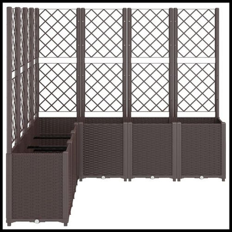vidaXL Garden Planter with Trellis Grey 160x40x140 cm PP vidaXL
