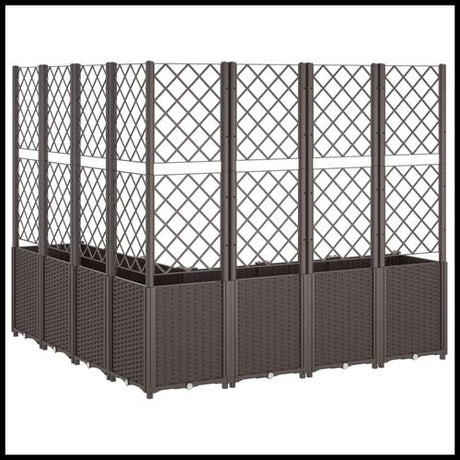 vidaXL Garden Planter with Trellis Grey 160x40x140 cm PP vidaXL