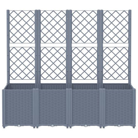 vidaXL Garden Planter with Trellis Grey 160x40x140 cm PP vidaXL