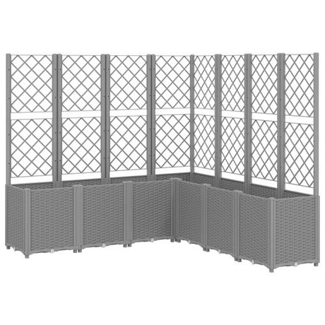 vidaXL Garden Planter with Trellis Grey 160x40x140 cm PP vidaXL
