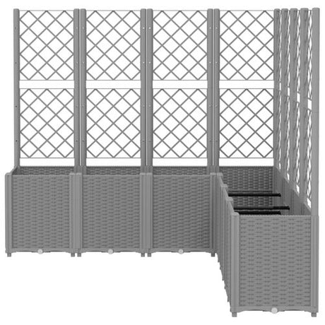 vidaXL Garden Planter with Trellis Grey 160x40x140 cm PP vidaXL