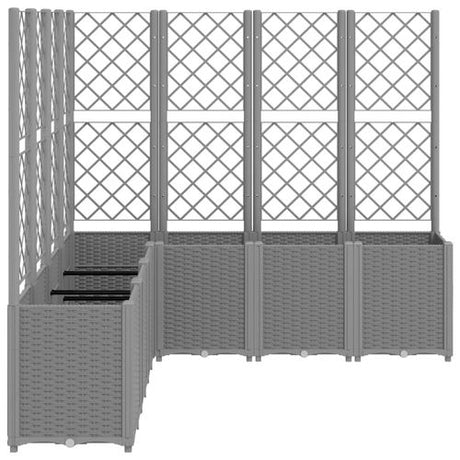 vidaXL Garden Planter with Trellis Grey 160x40x140 cm PP vidaXL