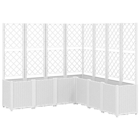 vidaXL Garden Planter with Trellis Grey 160x40x140 cm PP vidaXL