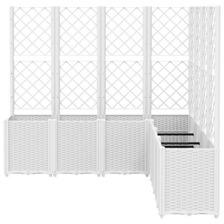 vidaXL Garden Planter with Trellis Grey 160x40x140 cm PP vidaXL