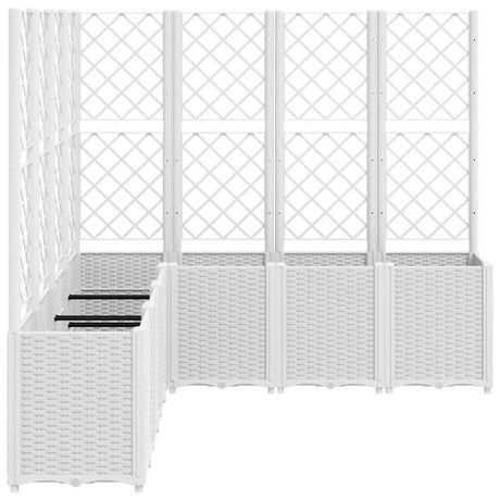vidaXL Garden Planter with Trellis Grey 160x40x140 cm PP vidaXL