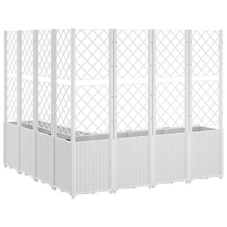 vidaXL Garden Planter with Trellis Grey 160x40x140 cm PP vidaXL