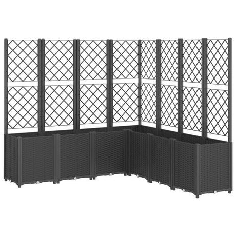 vidaXL Garden Planter with Trellis Grey 160x40x140 cm PP vidaXL