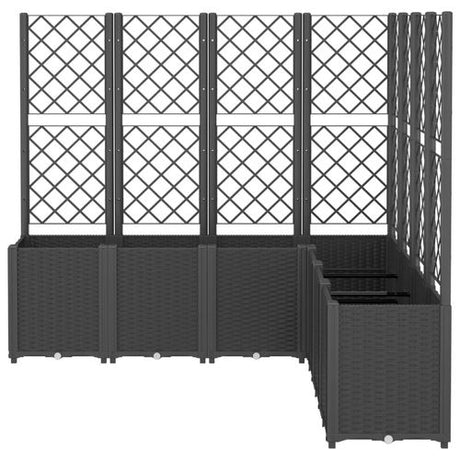 vidaXL Garden Planter with Trellis Grey 160x40x140 cm PP vidaXL