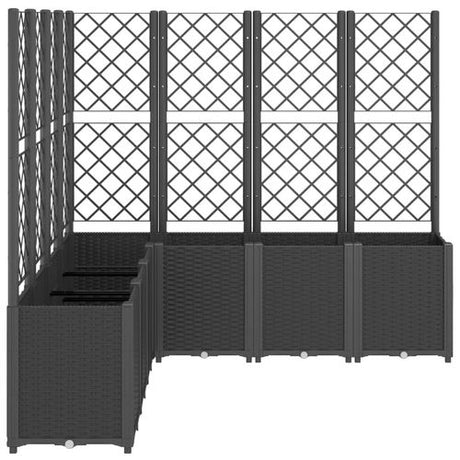 vidaXL Garden Planter with Trellis Grey 160x40x140 cm PP vidaXL