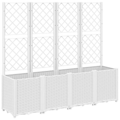 vidaXL Garden Planter with Trellis Grey 160x40x140 cm PP vidaXL