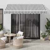 vidaXL Automatic Retractable Awning with LED Anthracite&White 400x350 cm vidaXL