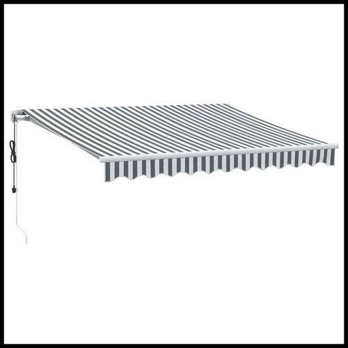 vidaXL Automatic Retractable Awning with LED Anthracite&White 400x350 cm vidaXL
