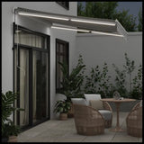 vidaXL Automatic Retractable Awning with LED Anthracite&White 400x350 cm vidaXL