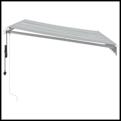 vidaXL Automatic Retractable Awning with LED Anthracite&White 400x350 cm vidaXL