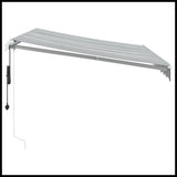 vidaXL Automatic Retractable Awning with LED Anthracite&White 400x350 cm vidaXL