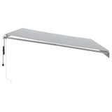 vidaXL Automatic Retractable Awning with LED Anthracite&White 400x350 cm vidaXL