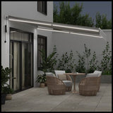 vidaXL Automatic Retractable Awning with LED Anthracite&White 400x350 cm vidaXL