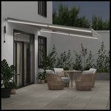 vidaXL Automatic Retractable Awning with LED Anthracite&White 400x350 cm vidaXL