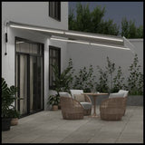 vidaXL Automatic Retractable Awning with LED Anthracite&White 400x350 cm vidaXL