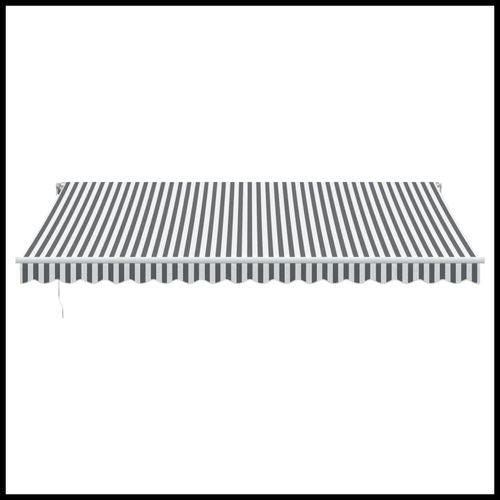 vidaXL Automatic Retractable Awning with LED Anthracite&White 400x350 cm vidaXL