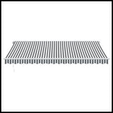 vidaXL Automatic Retractable Awning with LED Anthracite&White 400x350 cm vidaXL